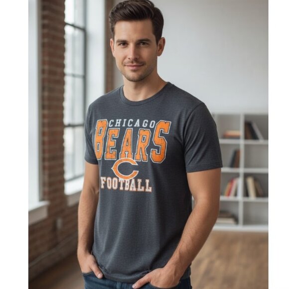 NFL Chicago Bears T Shirt Vintage 90s Football Team Apparel Gray Tee Mens Lg - Picture 1 of 7